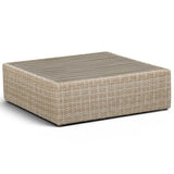 Cali Outdoor Ottoman, Black/Natural Base