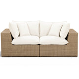 Cali Outdoor Loveseat, Cream/Brown Base