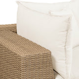 Cali Outdoor Loveseat, Cream/Brown Base