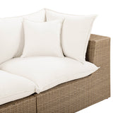 Cali Outdoor Loveseat, Cream/Brown Base
