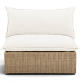 Cali Outdoor Armless Chair, Cream/Brown Base