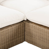 Cali 4 Piece Outdoor Sectional, Cream/Brown