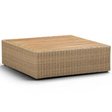 Cali Outdoor Ottoman, Cream/Brown Base