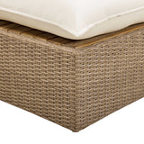 Cali Outdoor Ottoman, Cream/Brown Base