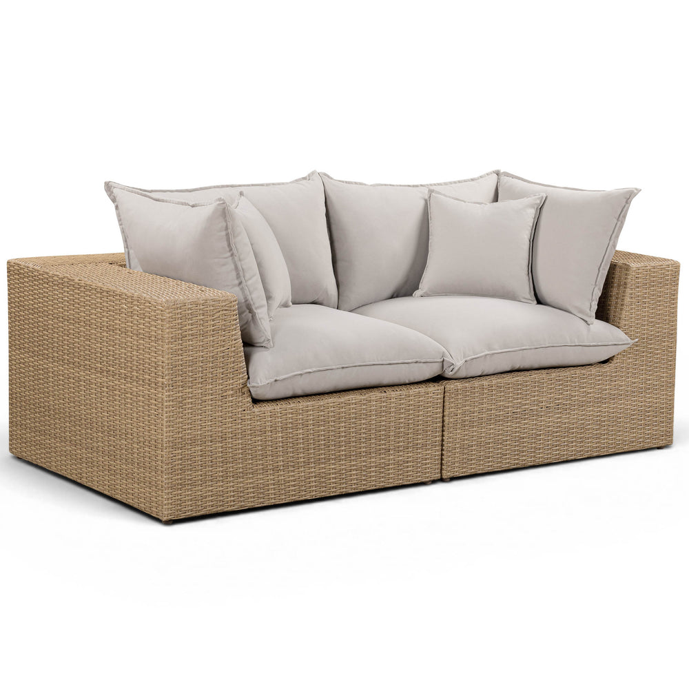 Cali Outdoor Loveseat, Grey/Brown Base
