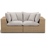 Cali Outdoor Loveseat, Grey/Brown Base