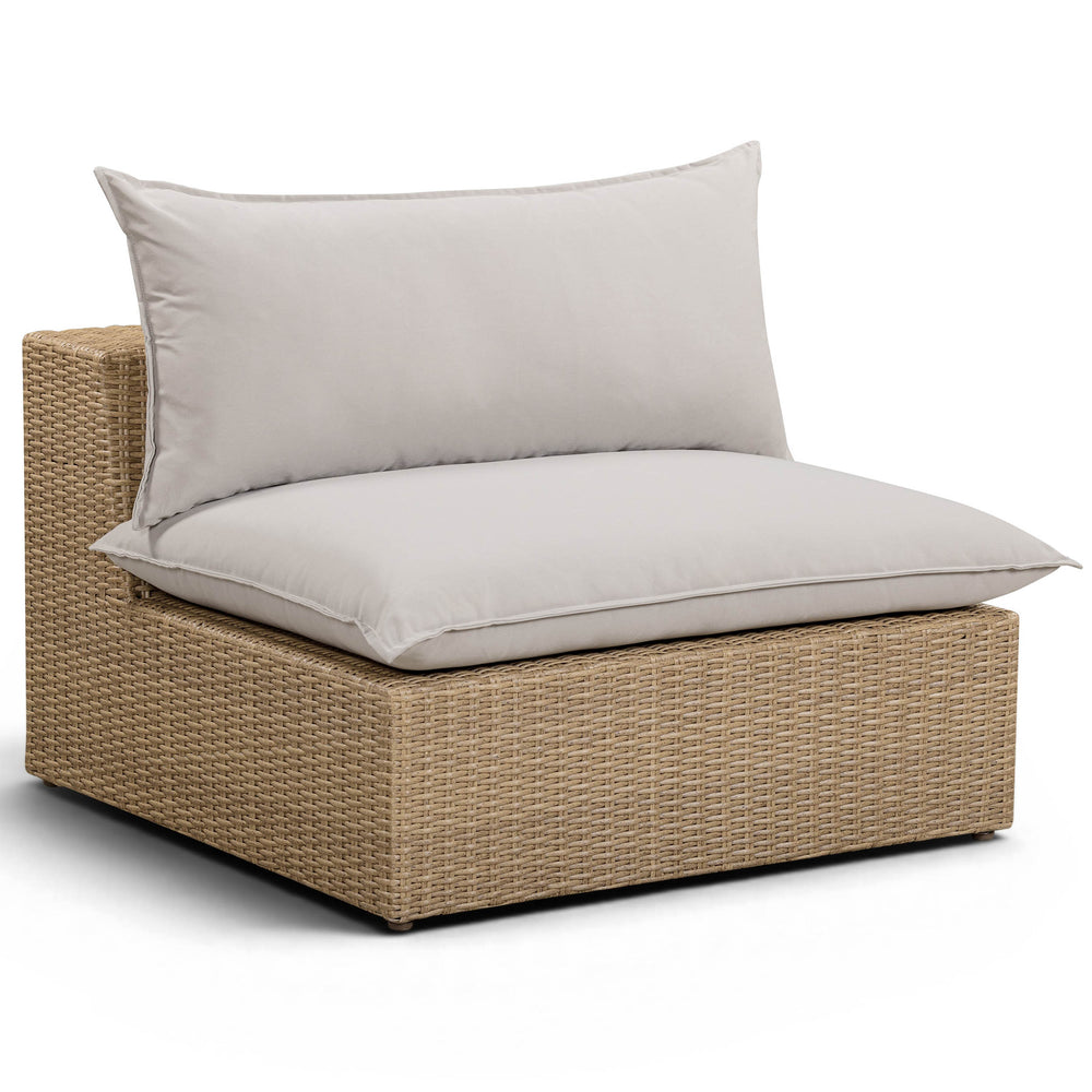 Cali Outdoor Armless Chair, Grey/Brown Base