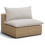 Cali Outdoor Armless Chair, Grey/Brown Base