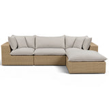 Cali 4 Piece Outdoor Sectional, Grey/Brown