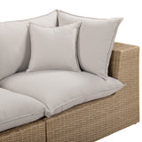 Cali 4 Piece Outdoor Sectional, Grey/Brown
