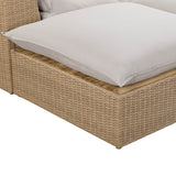 Cali 4 Piece Outdoor Sectional, Grey/Brown