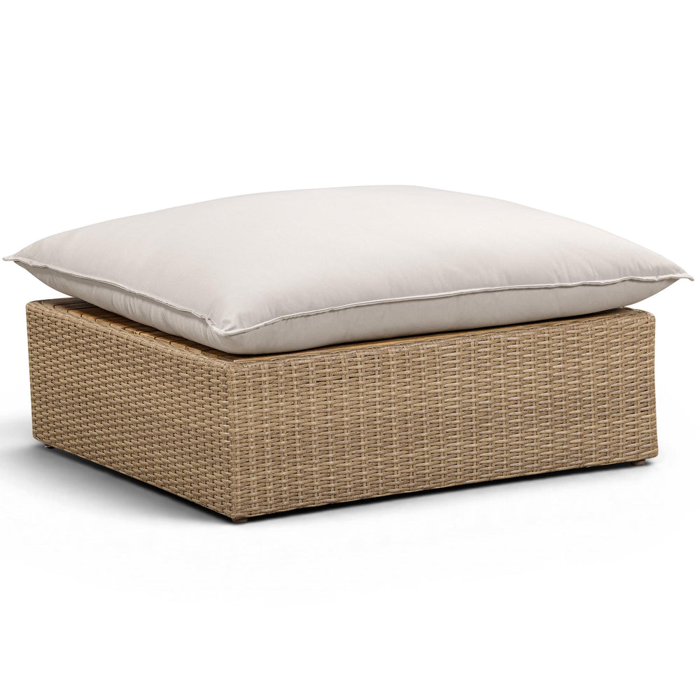 Cali Outdoor Ottoman, Grey/Brown Base