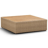 Cali Outdoor Ottoman, Grey/Brown Base