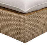 Cali Outdoor Ottoman, Grey/Brown Base