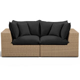 Cali Outdoor Loveseat, Black/Brown Base