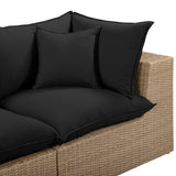 Cali Outdoor Loveseat, Black/Brown Base