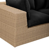 Cali Outdoor Loveseat, Black/Brown Base