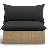 Cali Outdoor Armless Chair, Black/Brown Base