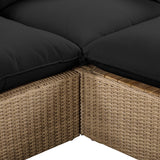 Cali 4 Piece Outdoor Sectional, Black/Brown