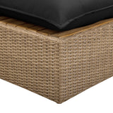 Cali 4 Piece Outdoor Sectional, Black/Brown