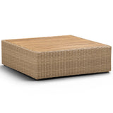 Cali Outdoor Ottoman, Black/Brown Base