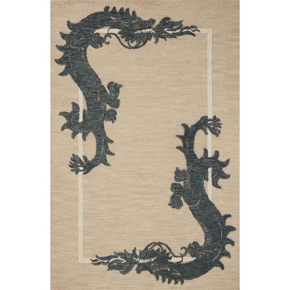 Brigette Romanek × Loloi Rug Romi RMI-01, Oatmeal/Midnight-Rugs1-High Fashion Home