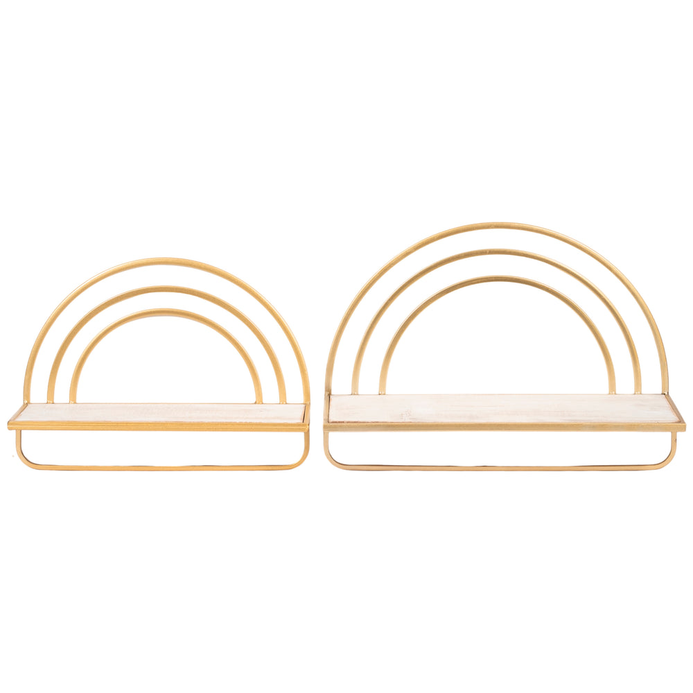 Rainbow Style Shelves, White/Gold