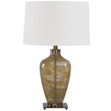 Rainer Table Lamp, Olive Amber