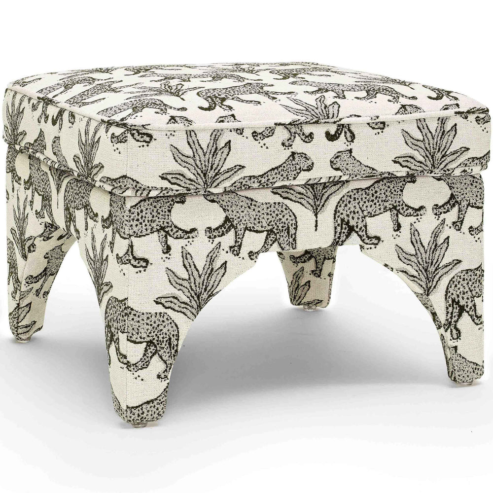 Raji Leopard Ottoman, Taupe