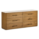 Raleigh 6 Drawer Dresser, Worn Oak by Four Hands-Furniture - Storage-High Fashion Home