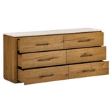 Raleigh 6 Drawer Dresser, Worn Oak by Four Hands-Furniture - Storage-High Fashion Home