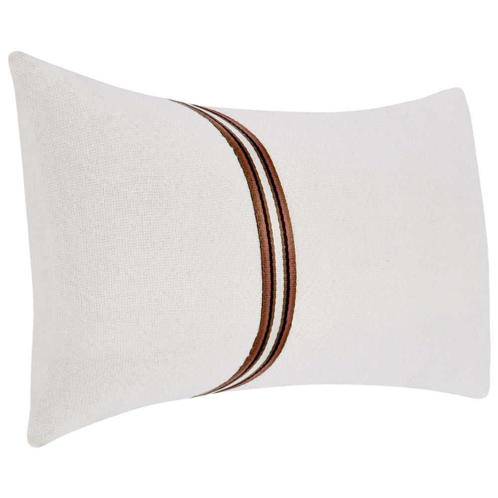 Ralph Lumbar Pillow, Ivory/Sangria Red-Accessories-High Fashion Home