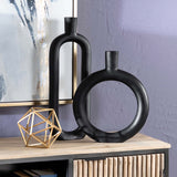 Raven Vase, Black-Accessories-High Fashion Home