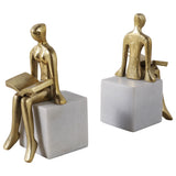 Reading Bookends, Gold-Accessories-High Fashion Home