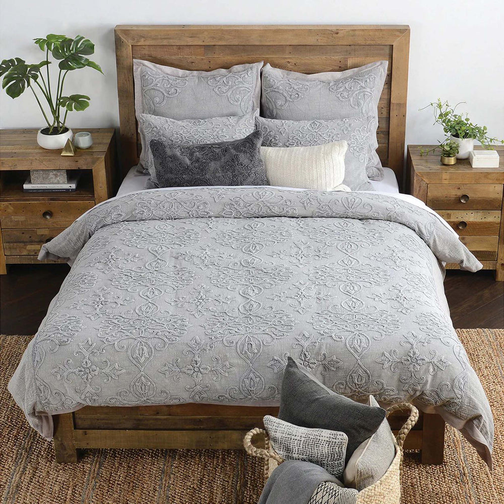 Reagan Duvet, Gray-Accessories-High Fashion Home