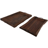 Reclaimed Wood Trays, Natural, Set of 2-Accessories-High Fashion Home