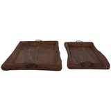 Reclaimed Wood Trays, Natural, Set of 2-Accessories-High Fashion Home