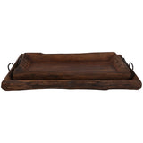 Reclaimed Wood Trays, Natural, Set of 2-Accessories-High Fashion Home