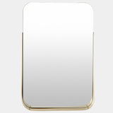 Rectangle Mirror w/ Shelf, Brass