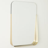 Rectangle Mirror w/ Shelf, Brass