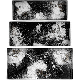 Rectangular Trays, Black/White, Set of 3-Accessories-High Fashion Home
