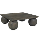 Redondo Square Coffee Table, Dark Brown-Furniture - Accent Tables-High Fashion Home