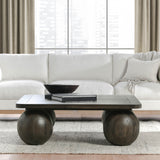 Redondo Square Coffee Table, Dark Brown-Furniture - Accent Tables-High Fashion Home