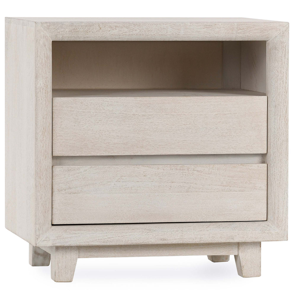 Reece 2 Drawer Nightstand, Seasheell White-Furniture - Bedroom-High Fashion Home