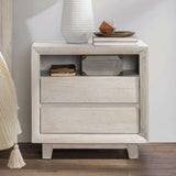 Reece 2 Drawer Nightstand, Seasheell White-Furniture - Bedroom-High Fashion Home