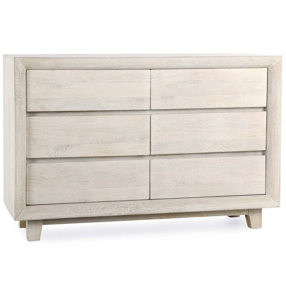 Reece 6 Drawer Dresser, Seashell White-Furniture - Bedroom-High Fashion Home
