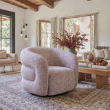 Refine Swivel Chair, Pink Tweed-Furniture - Chairs-High Fashion Home