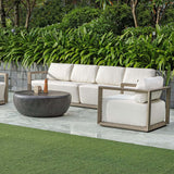 Remsen Outdoor 107" Sofa, Weathered Gray/Oyster