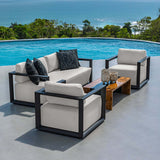 Remsen Outdoor 81" Sofa, Java Black/Oyster