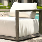 Remsen Outdoor Lounge Chair, Weathered Gray/Oyster